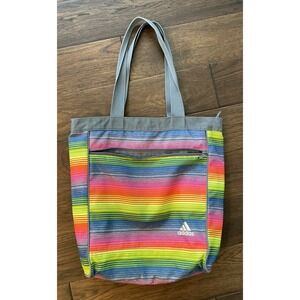 Adidas Tote Beach Gym Bag Multicolor Rainbow Stripes